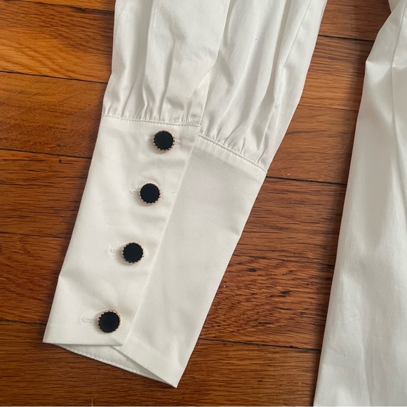 NWT Reformation Lovisa Long Sleeve Stretch Organic Cotton Minidress White Size 2 - Picture 6 of 9